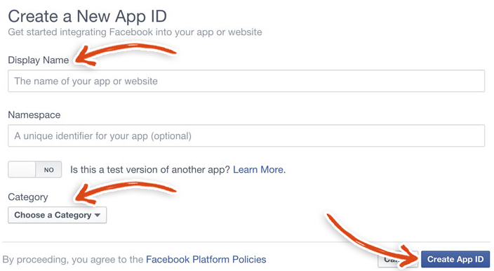 Create a Facebook App ID
