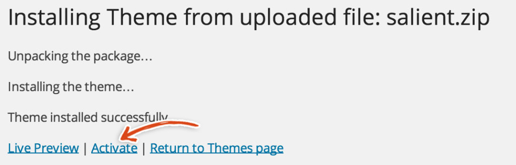 salient-theme-install-success