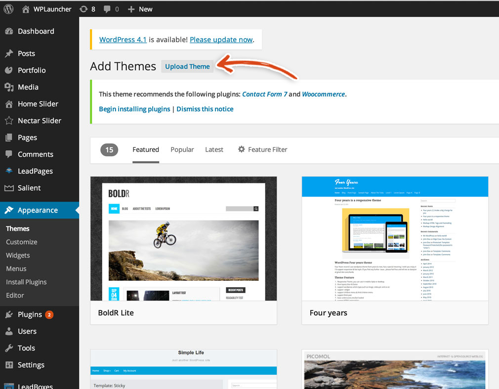 wordpress-upload-theme