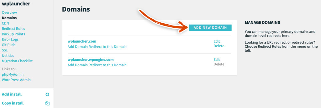 wpengine-add-new-domain